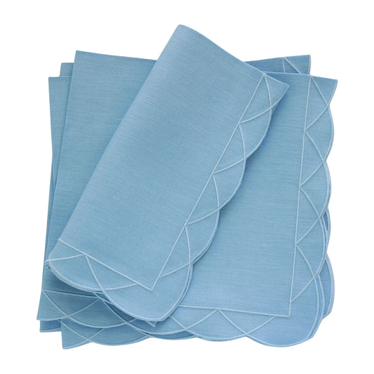 Daisy Scallops Linen Dinner Napkins and Placemats (each)