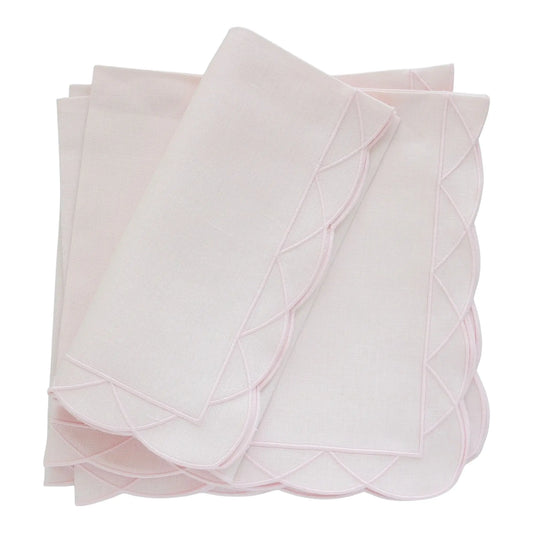 Daisy Scallops Linen Dinner Napkins and Placemats (each)