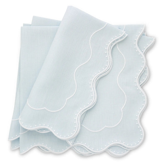 Dakota Dotted Scallops Linen Dinner Napkins and Placemats (each)