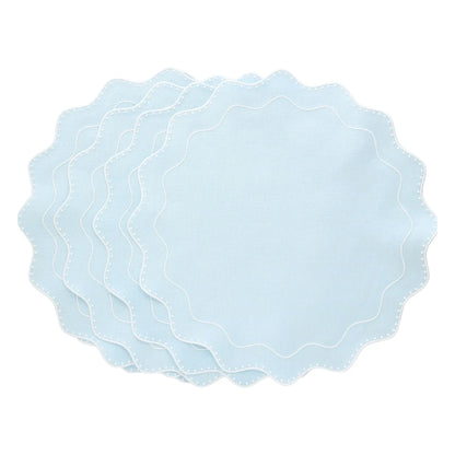Dakota Dotted Scallops Linen Dinner Napkins and Placemats (each)