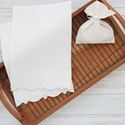 Donna White Linen Guest Towel (each)
