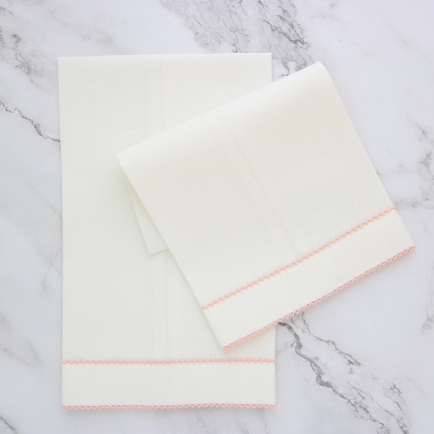 Asciugamani per ospiti in lino rosa confetto (ciascuno)
