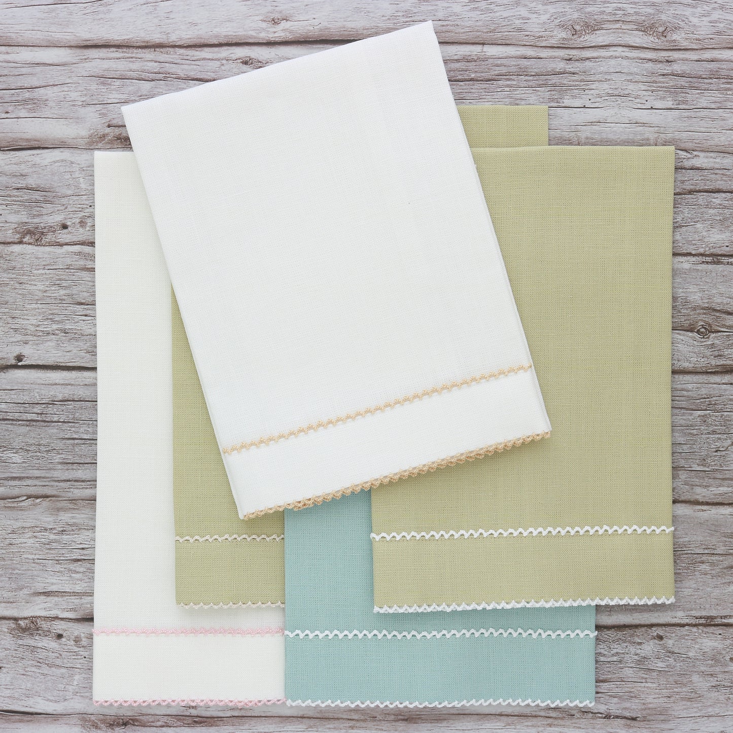 Made to order Double Picot Trimmed Linen Guest Towels (each)