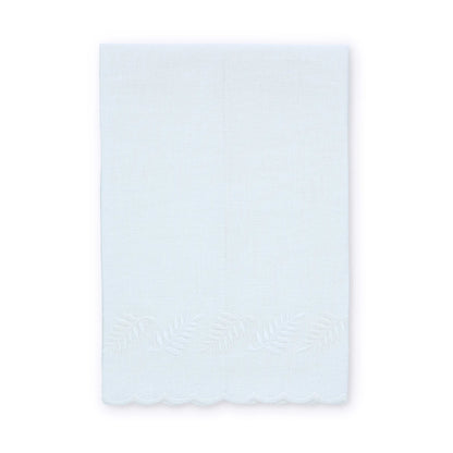White Fern Scalloped Linen Guest Towel (each)