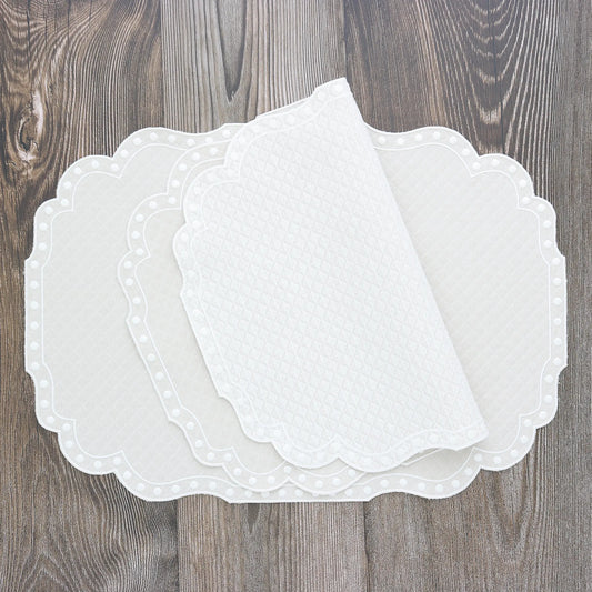 Smokey Beige Diamond Quilt Cotton Genoa placemats (each)