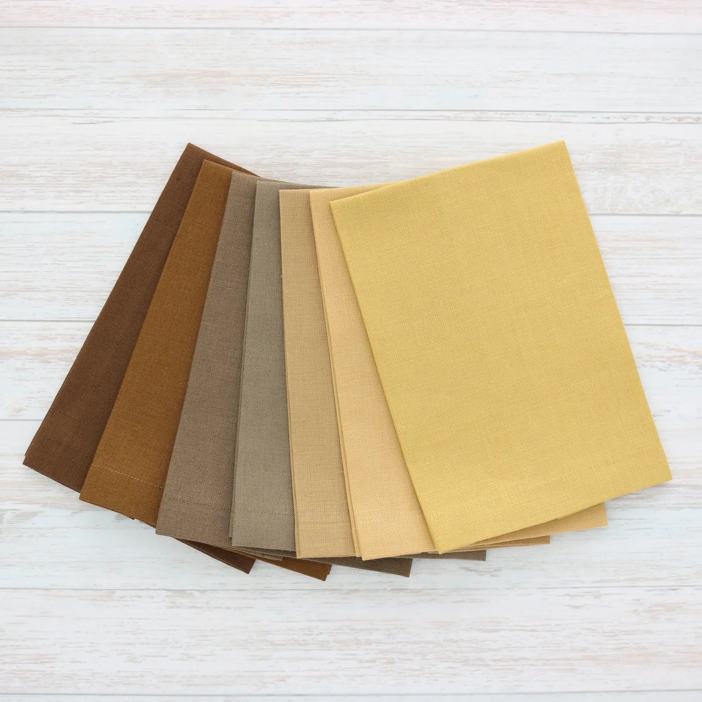 BROWN tones Plain Hem Linen Guest Towels (each)