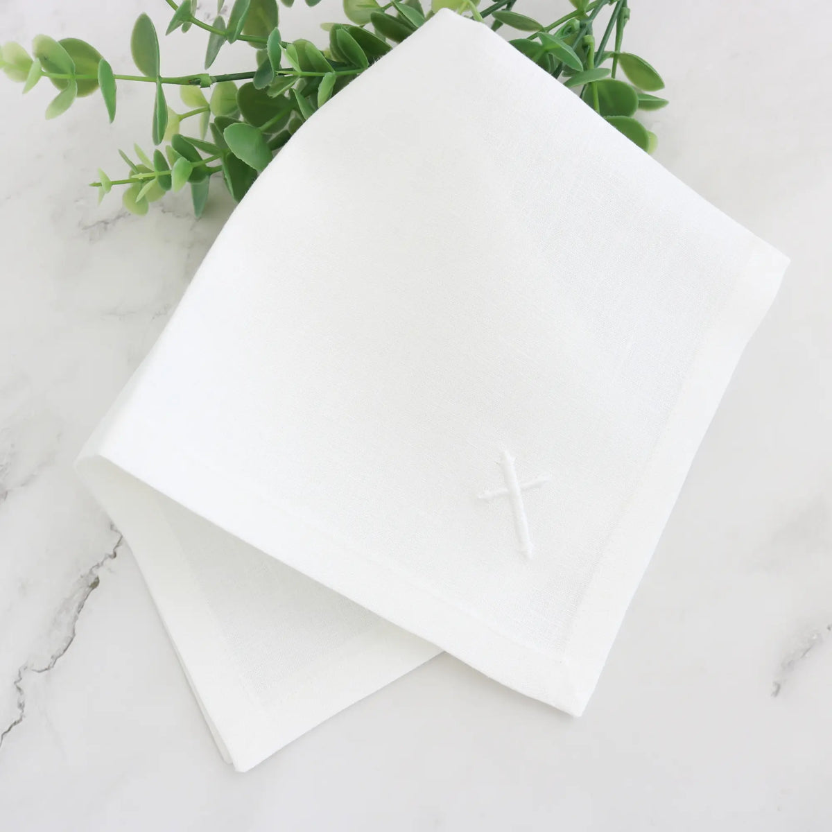 Plain Hem Italian Linen Handkerchief (each)