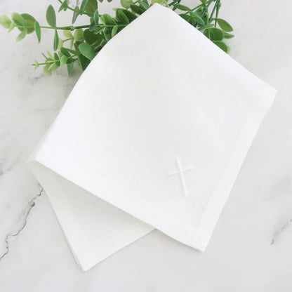 Plain Hem Italian Linen Handkerchief (each)
