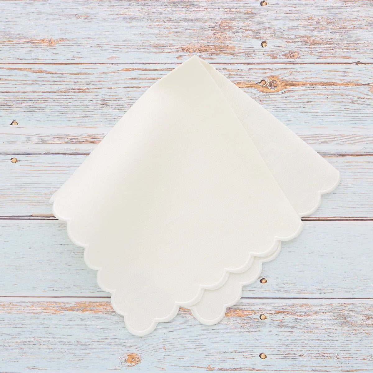 Italian Linen Scalloped Handkerchief (each)
