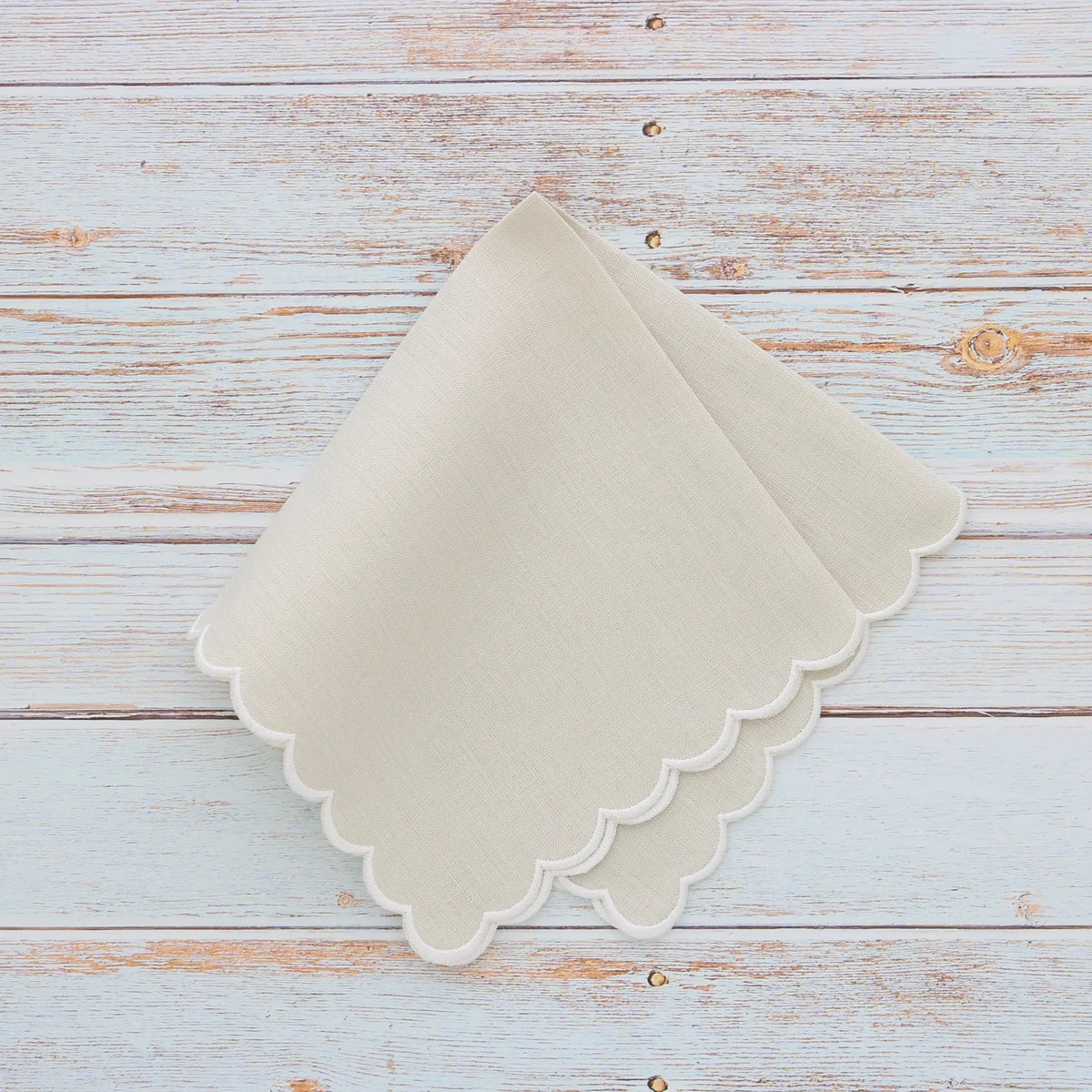 Italian Linen Scalloped Handkerchief (each)