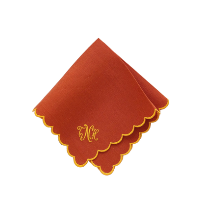 Italian Linen Scalloped Handkerchief (each)