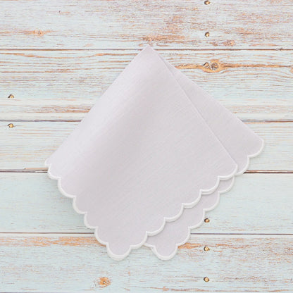 Italian Linen Scalloped Handkerchief (each)