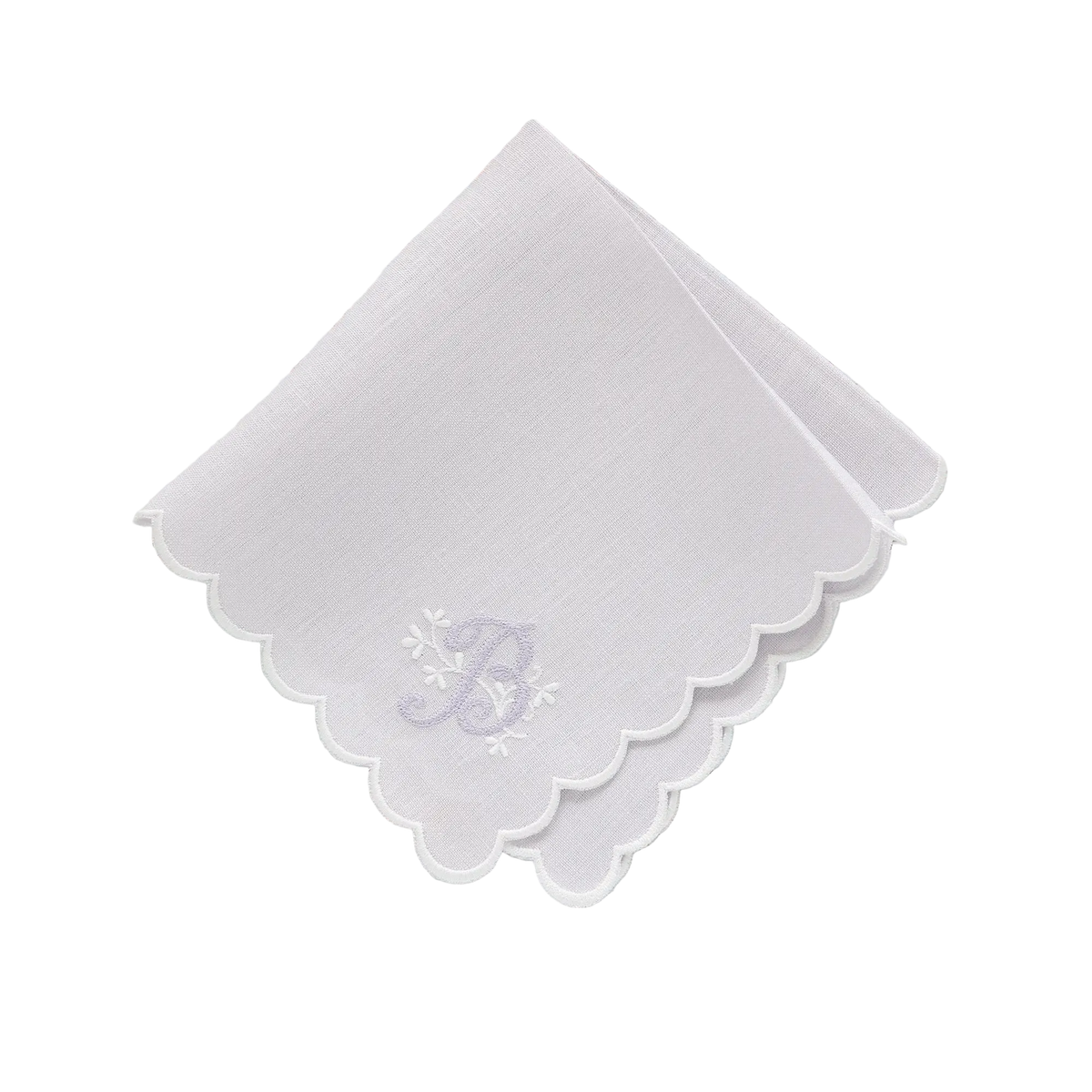 Italian Linen Scalloped Handkerchief (each)