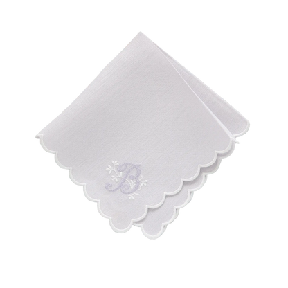 Italian Linen Scalloped Handkerchief (each)