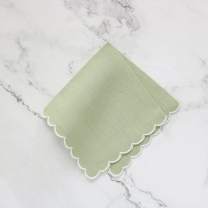 Italian Linen Scalloped Handkerchief (each)