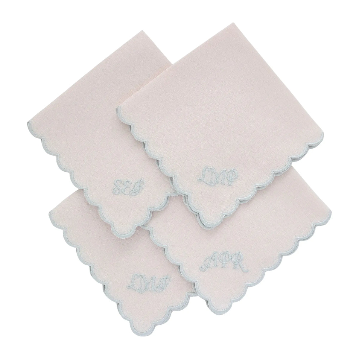 Italian Linen Scalloped Handkerchief (each)