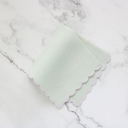 Italian Linen Scalloped Handkerchief (each)