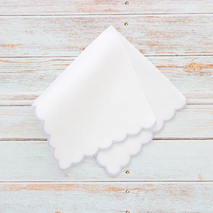 Italian Linen Scalloped Handkerchief (each)