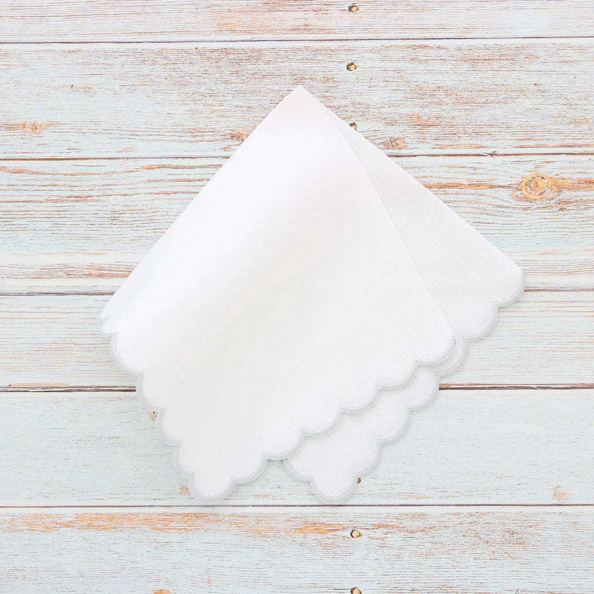 Italian Linen Scalloped Handkerchief (each)