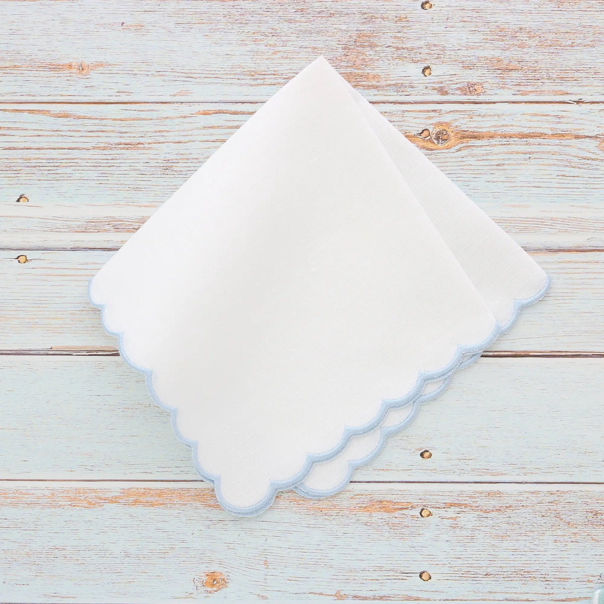 Italian Linen Scalloped Handkerchief (each)