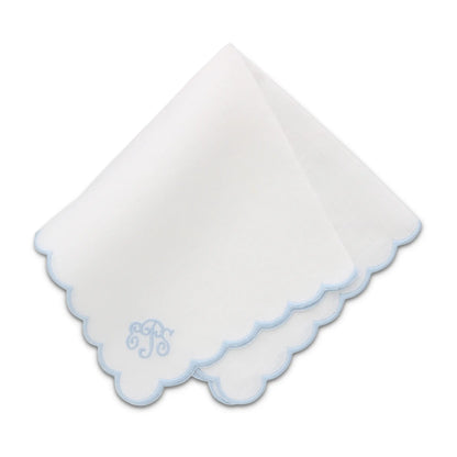 Italian Linen Scalloped Handkerchief (each)