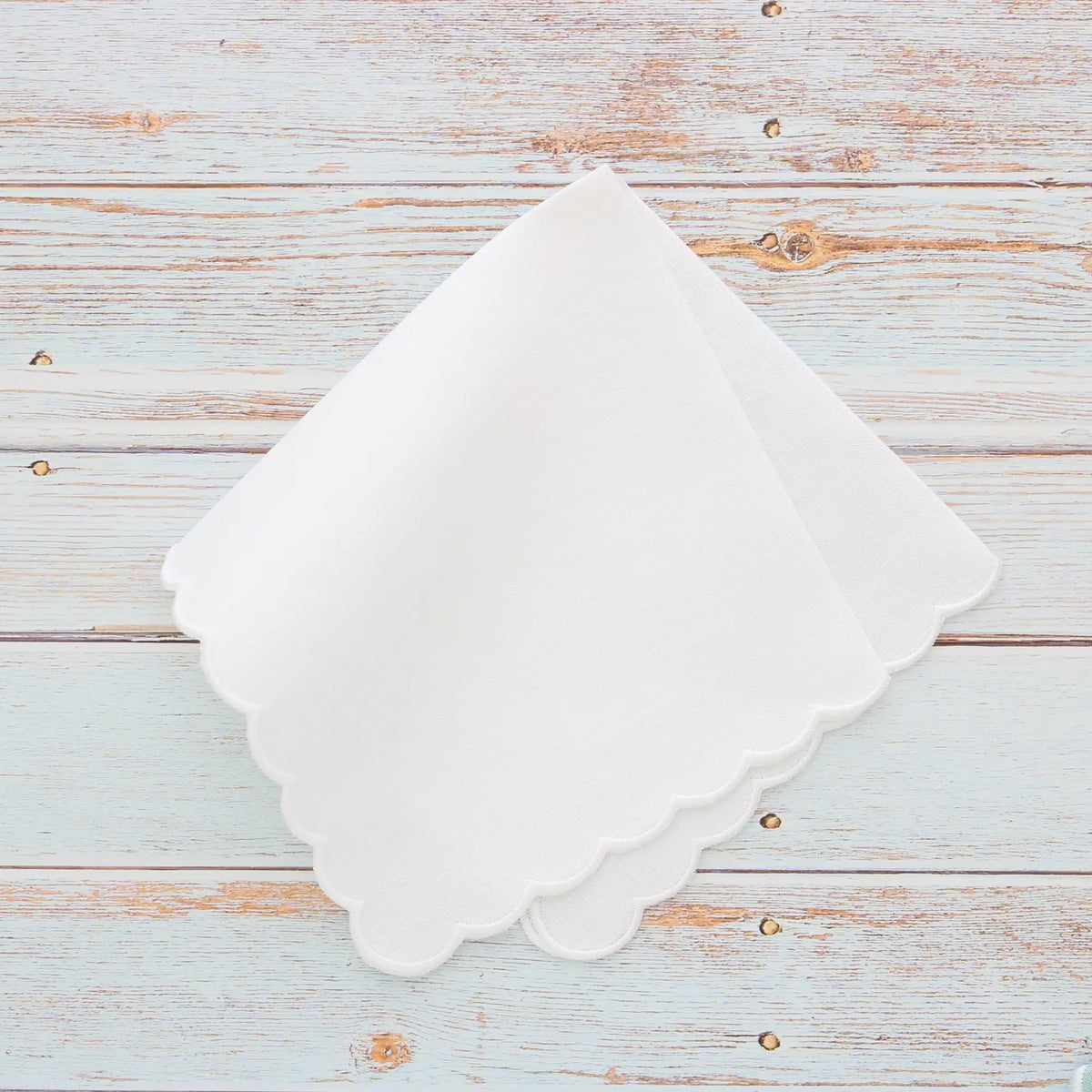 Italian Linen Scalloped Handkerchief (each)