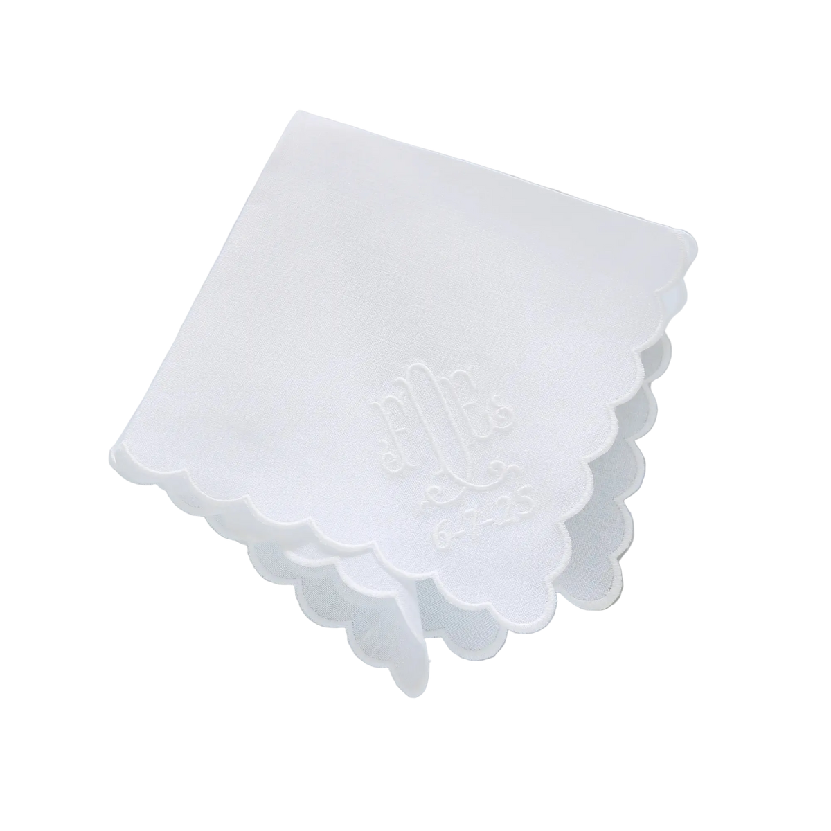 Italian Linen Scalloped Handkerchief (each)