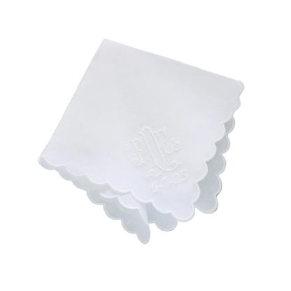 Italian Linen Scalloped Handkerchief (each)
