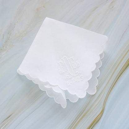 Italian Linen Scalloped Handkerchief (each)