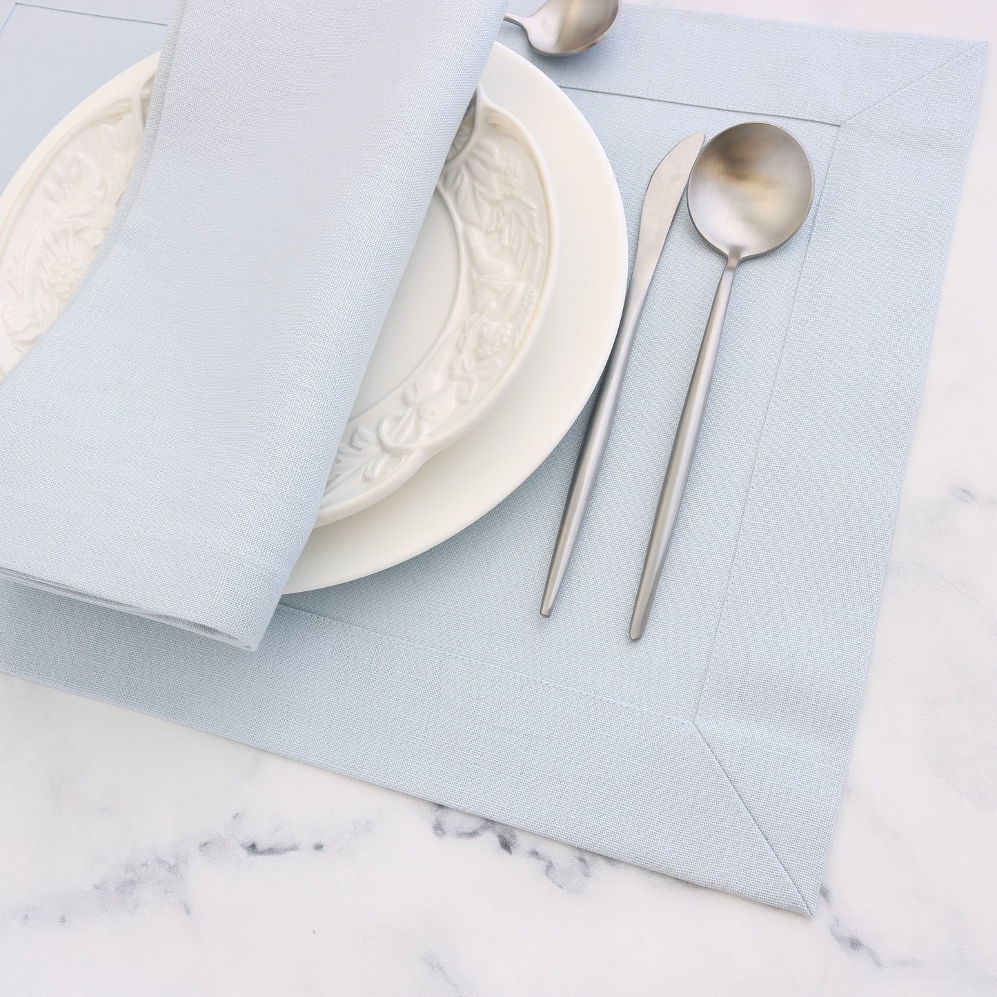 Ice Blue Linen Placemats (set of 6)