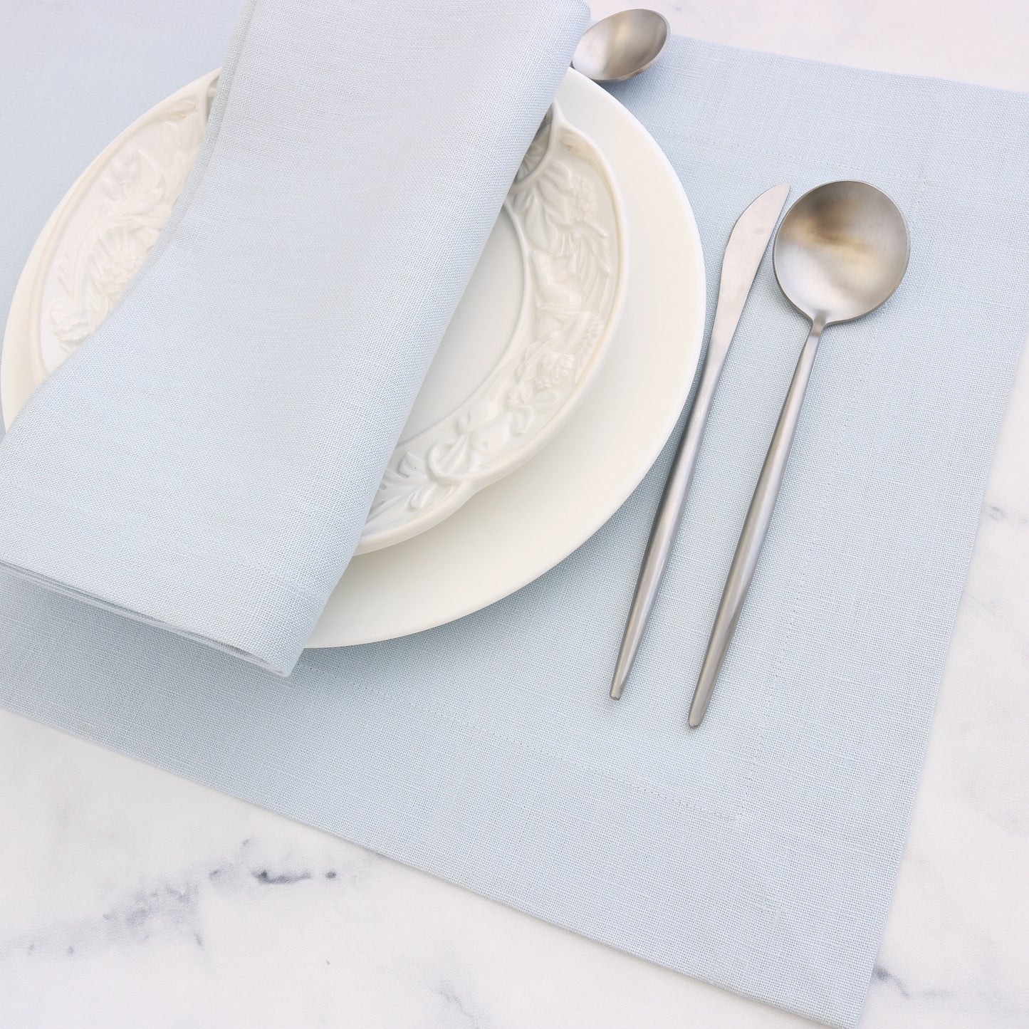 Ice Blue Linen Placemats (set of 6)