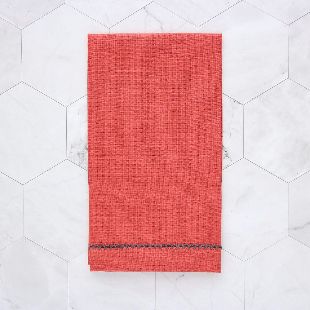 Inverted Picot Trimmed Linen Guest Towel (each)