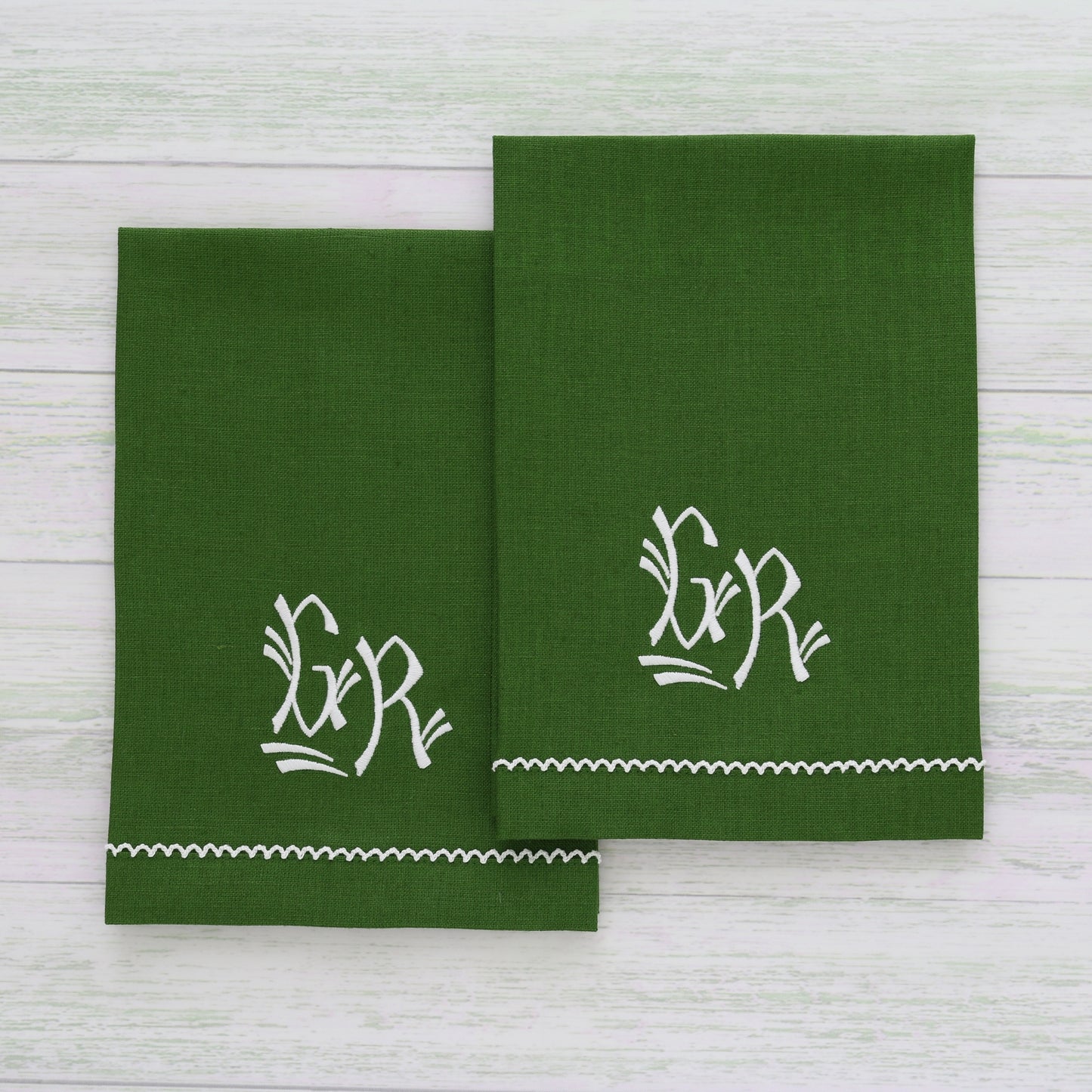 Inverted Picot Trimmed Linen Guest Towel (each)