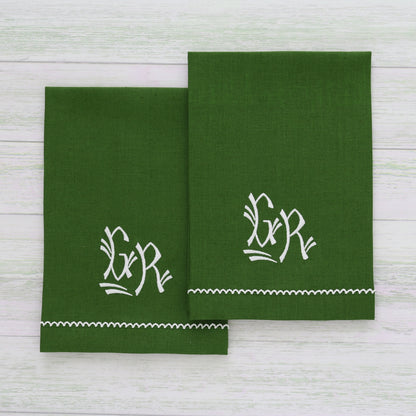 Inverted Picot Trimmed Linen Guest Towel (each)