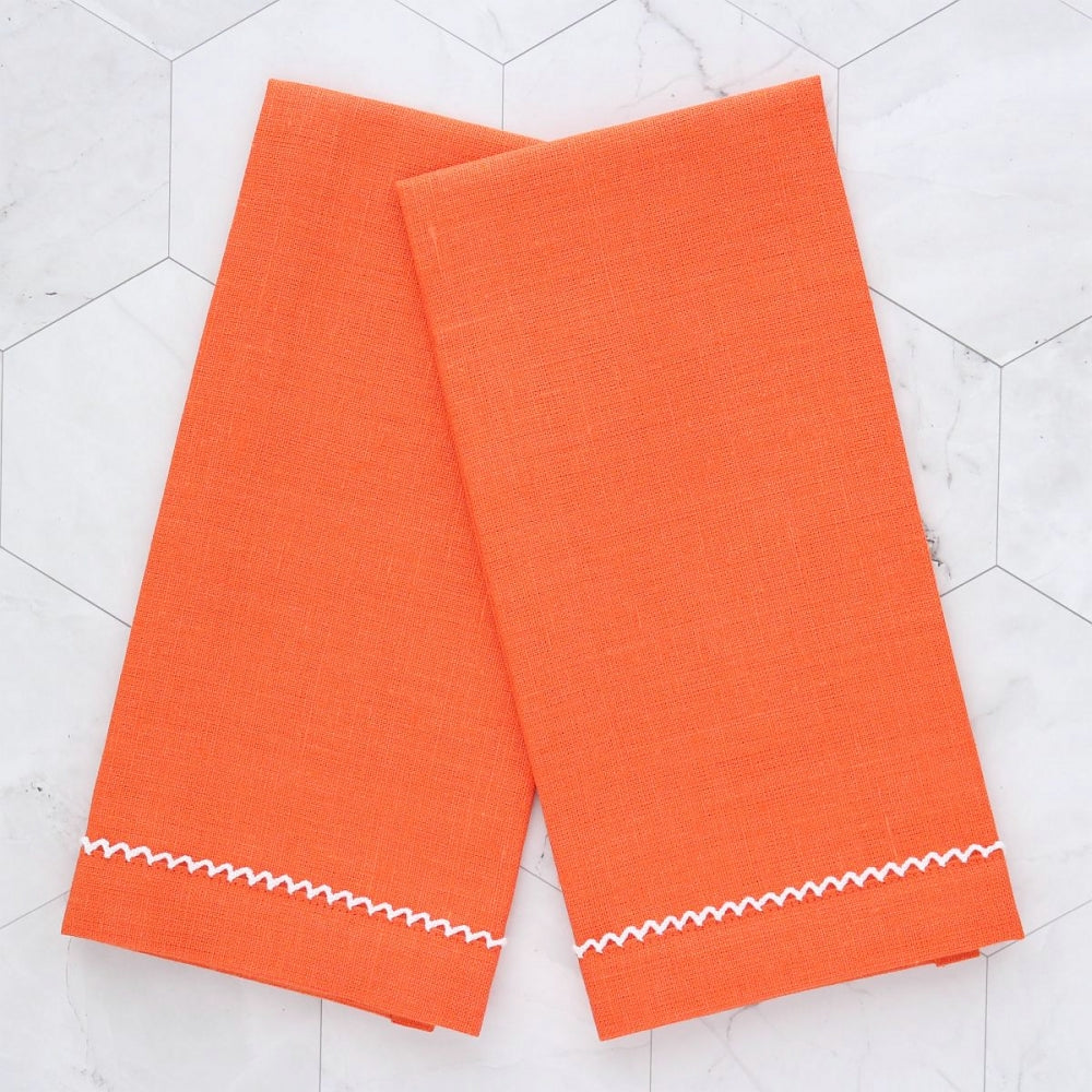 Inverted Picot Trimmed Linen Guest Towel (each)