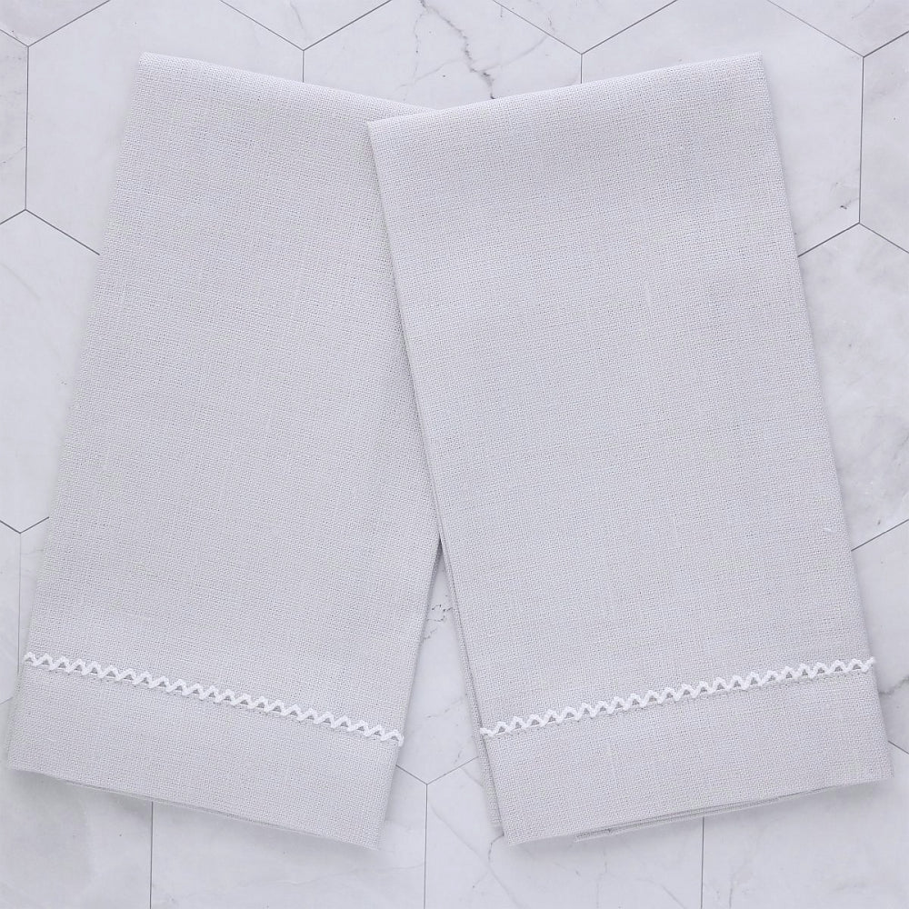 Inverted Picot Trimmed Linen Guest Towel (each)