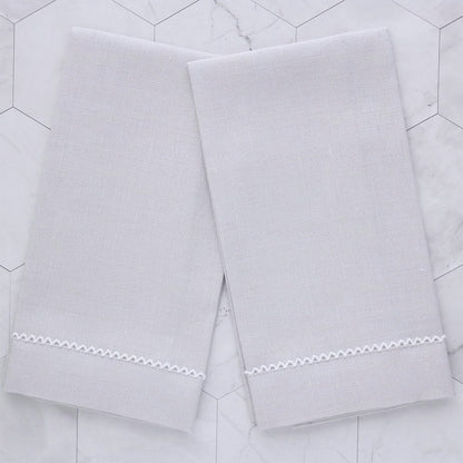 Inverted Picot Trimmed Linen Guest Towel (each)