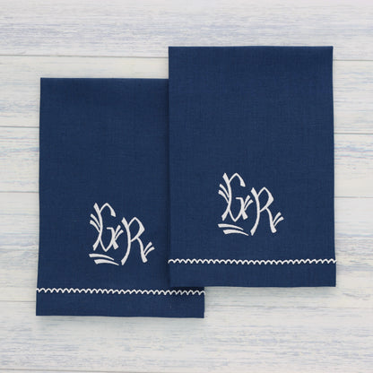 Inverted Picot Trimmed Linen Guest Towel (each)