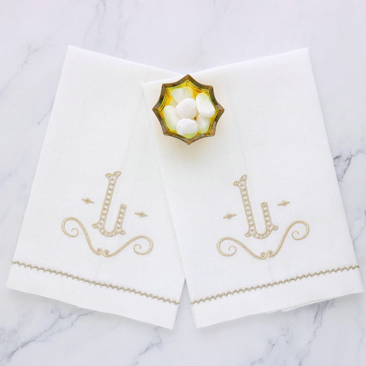 Inverted Picot Trimmed Linen Guest Towel (each)