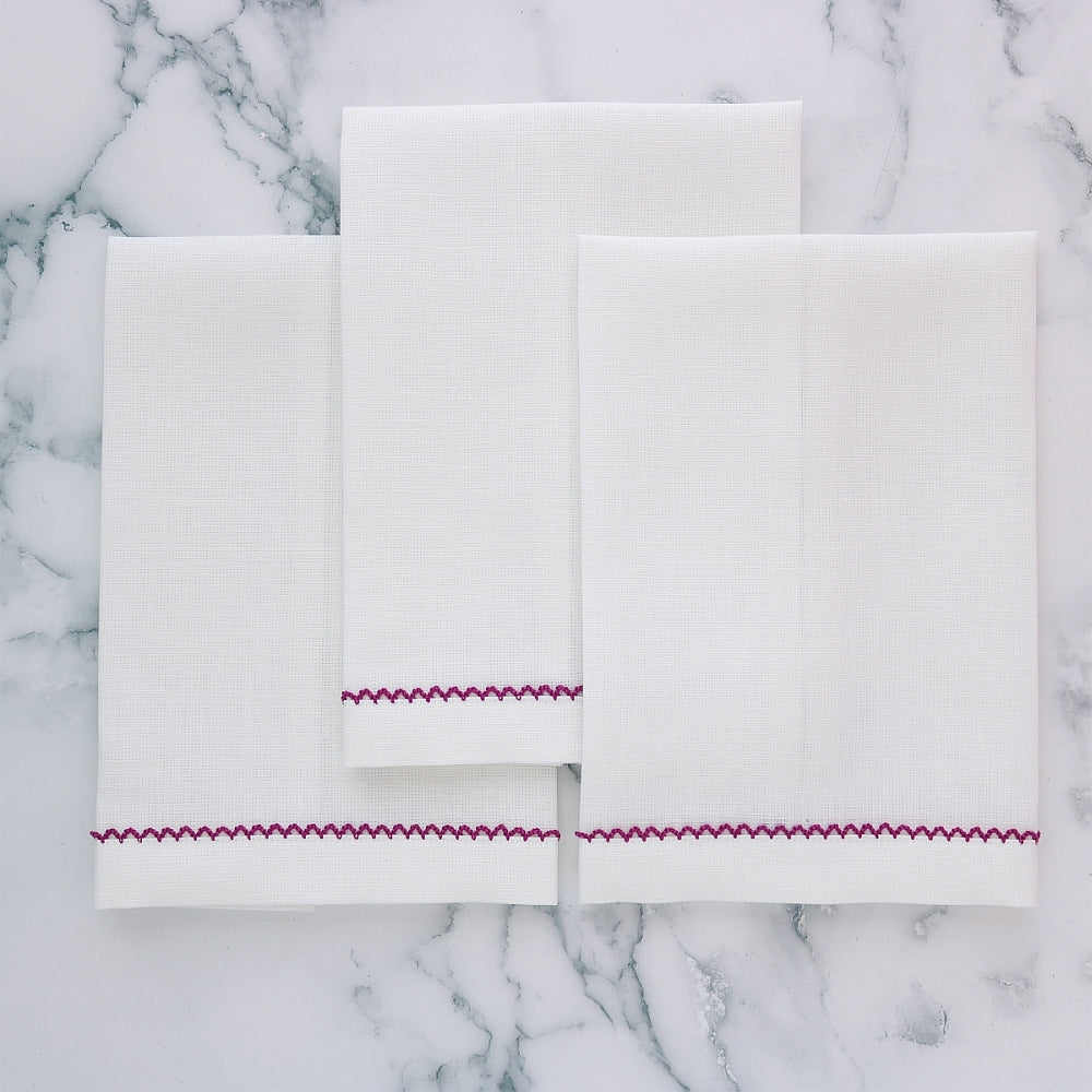 Made to order Inverted Picot Trimmed Linen Guest Towels (each)