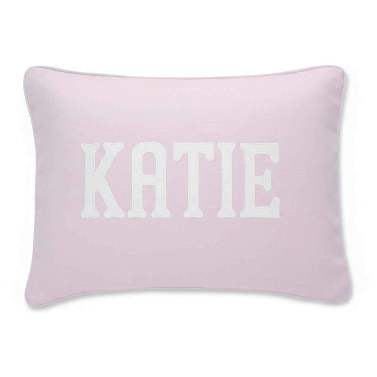 Adair Applique Name Linen Baby Pillow