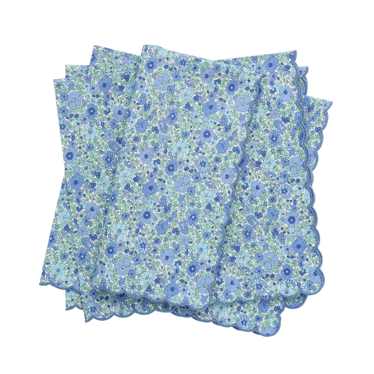 Verona Arley Gardens Blue Liberty London Scalloped Dinner Napkins (each)