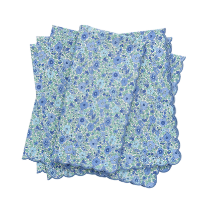 Verona Arley Gardens Blue Liberty London Scalloped Dinner Napkins (each)