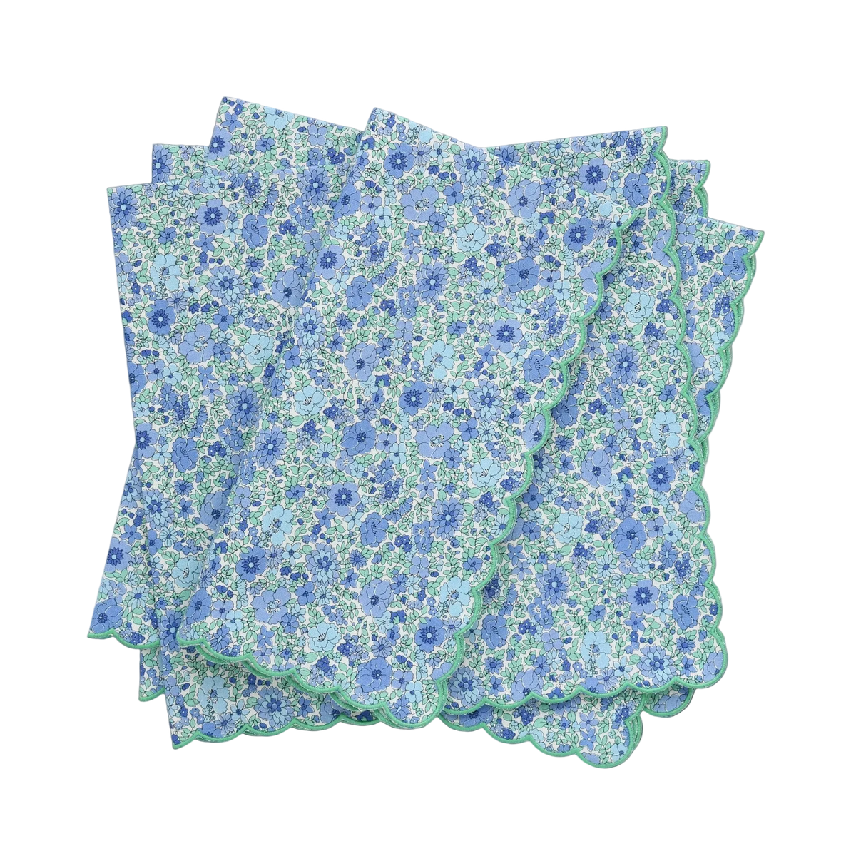 Verona Arley Gardens Blue Liberty London Scalloped Dinner Napkins (each)
