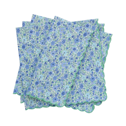Verona Arley Gardens Blue Liberty London Scalloped Dinner Napkins (each)