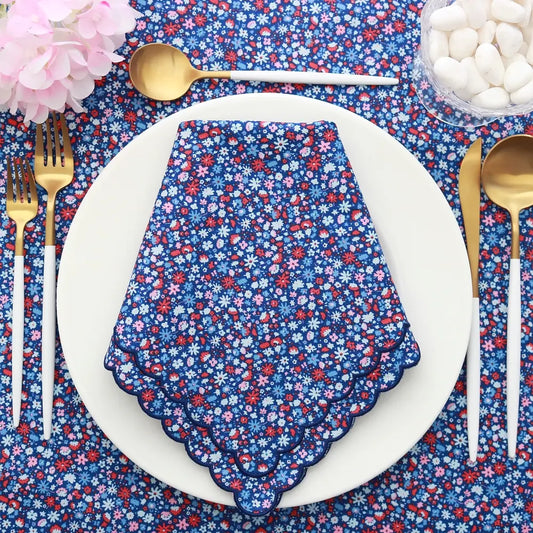 Aurora Bloomsburry Blossom Liberty London Scalloped Dinner Napkins (each)