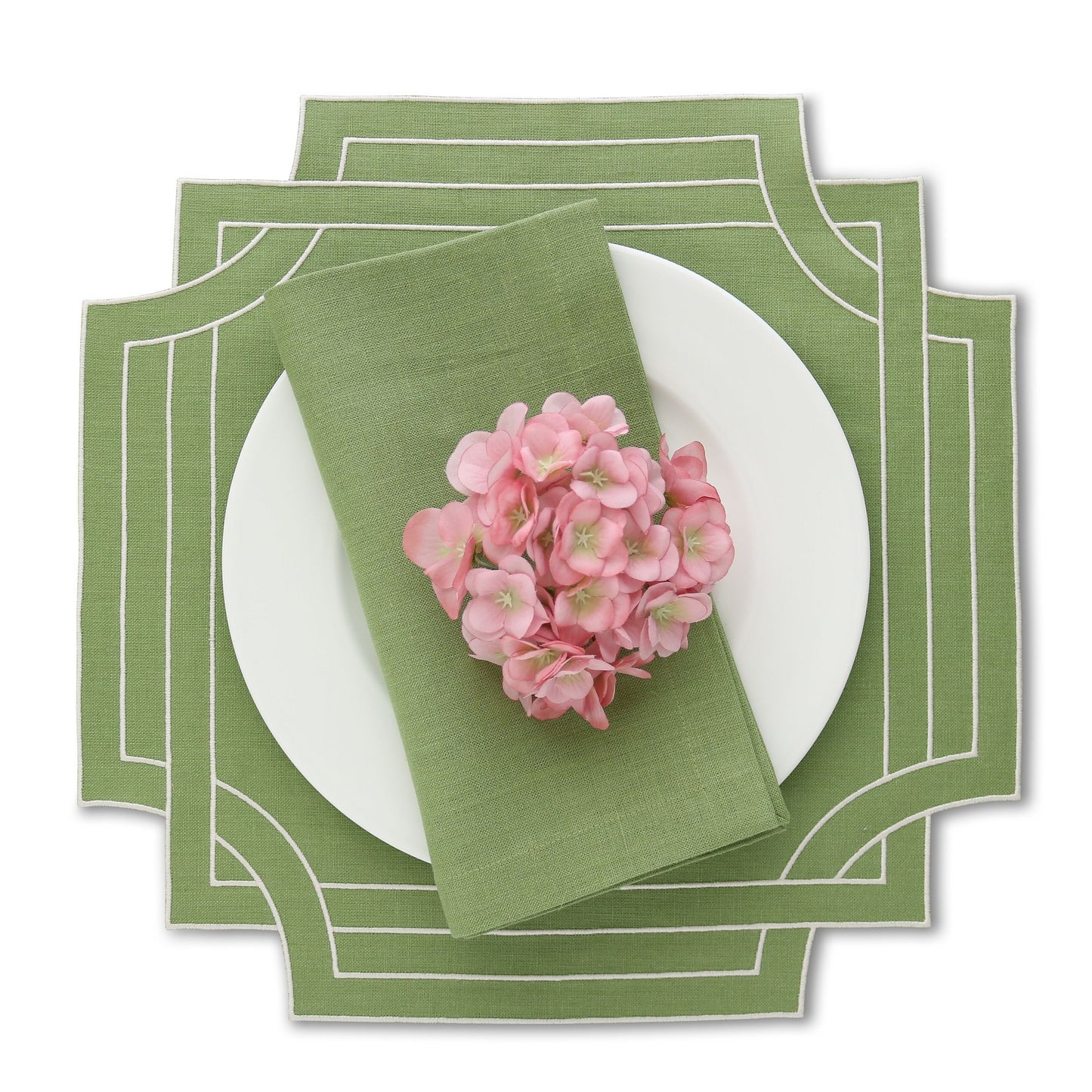 Made to order Mateo Octagonal linen dinner napkins and placemats (set of 4)