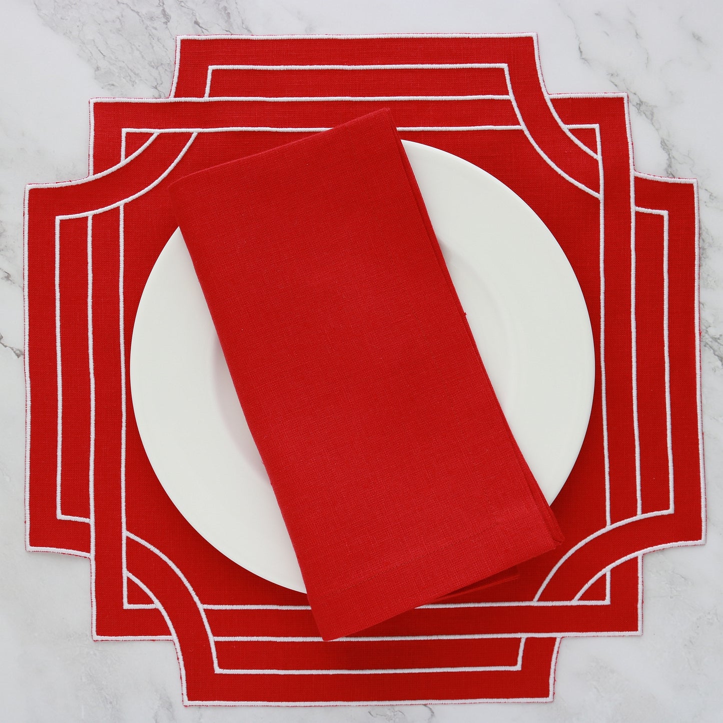 Made to order Mateo Octagonal linen dinner napkins and placemats (set of 4)