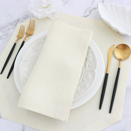 cream napkin with matching octagonal placemat