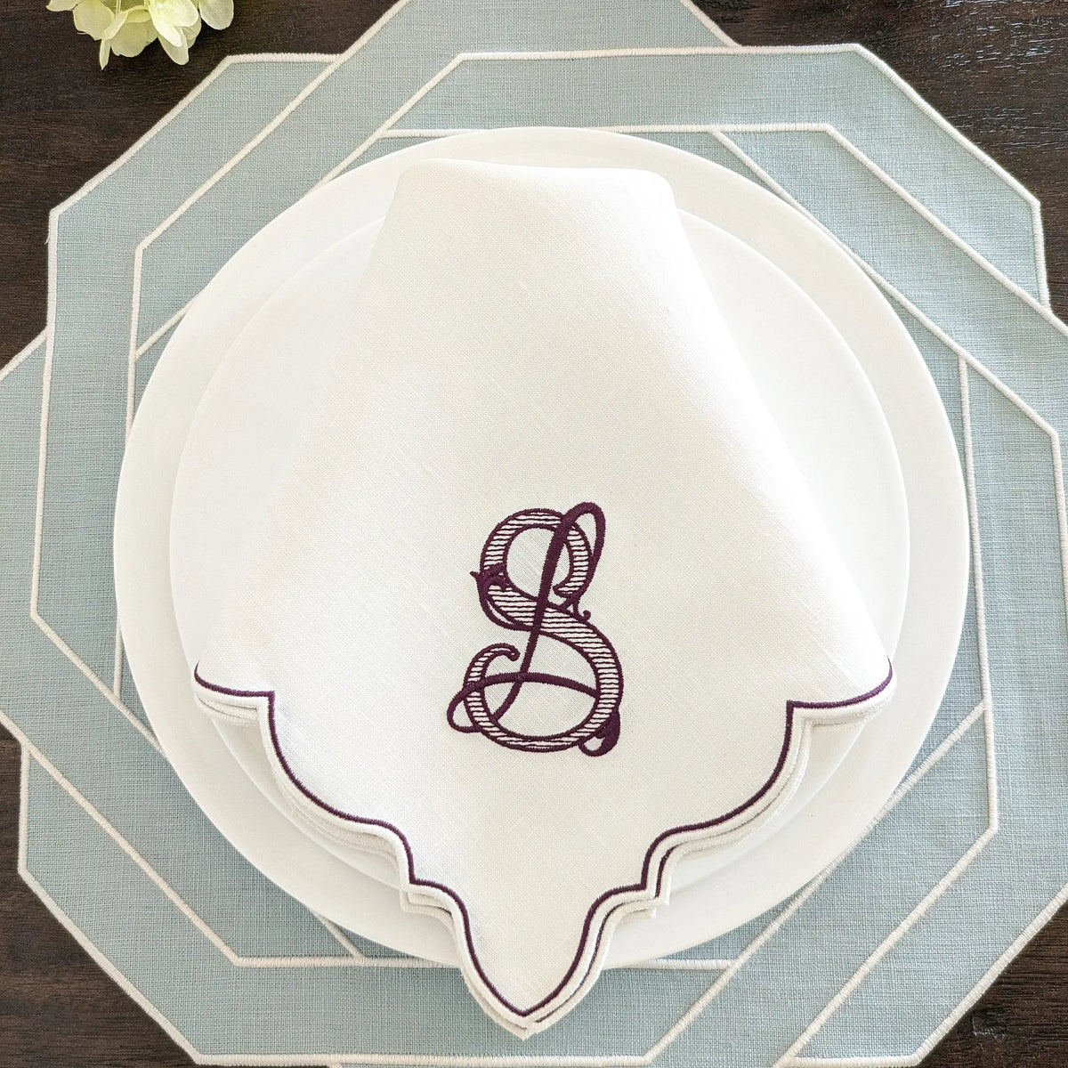 Olivia Shadow Linen Dinner Napkin and Placemat (each)